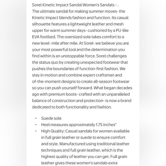 Sorel Womens Shoes Kinetic Impact Leather hook and loop Sandals 8.5 Fawn - Picture 6 of 9